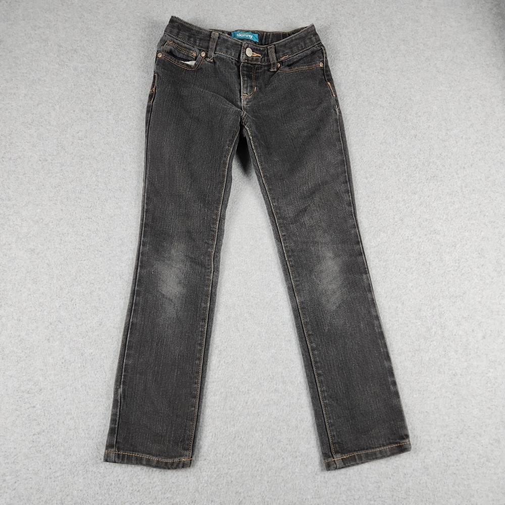Old Navy Jeans Kids 10 Black Denim Faded Stretch 5-Pocket Streetwear Skinny Leg